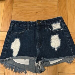 Show me your MUMU Jean Shorts with Distressed Frayed Hem size 26